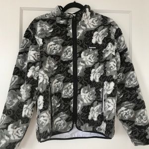 SUPREME reversible fleece jacket ROSES SZ S